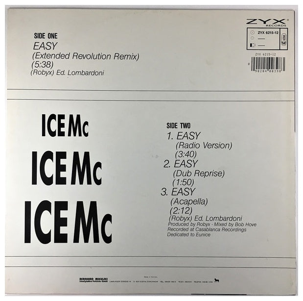 ICE MC - EASY | 12" MAXI SINGLE VINILO USADO