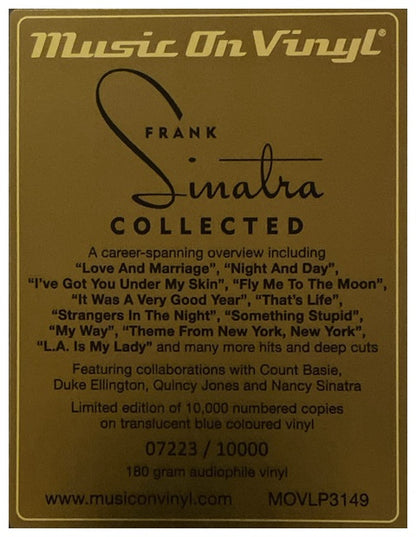 FRANK SINATRA - COLLECTED (TRANSLUCENT BLUE VINYL) (2LP) | VINILO