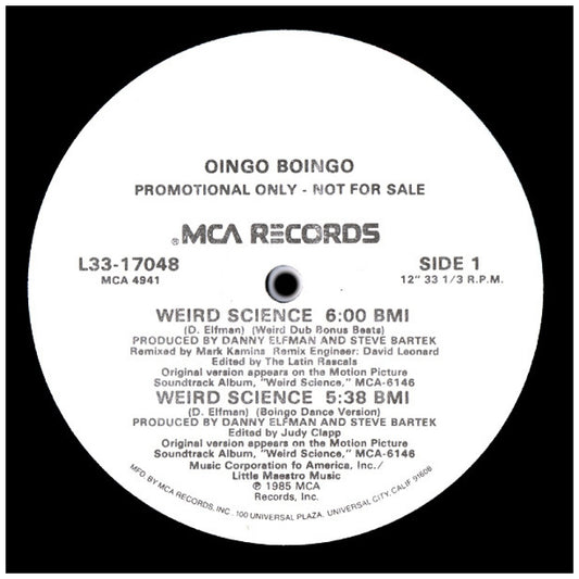 OINGO BONGO - WEIRD SCIENCE | 12" MAXI SINGLE VINILO USADO