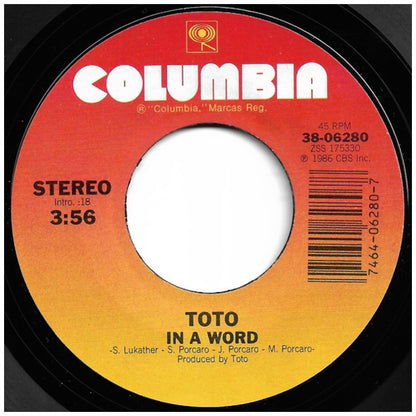 TOTO - I'LL BE OVER YOU | 7" SINGLE USADO