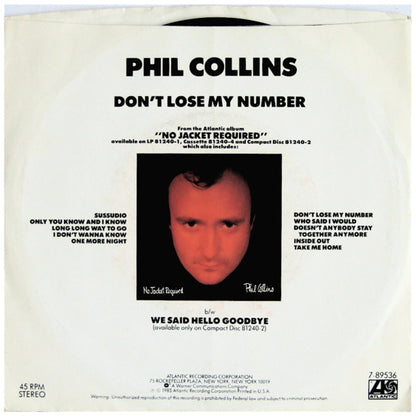 PHIL COLLINS - DON'T LOSE MY NUMBER | 7" SINGLE USADO