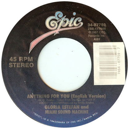 GLORIA ESTEFAN AND MIAMI SOUND MACHINE - ANYTHING FOR YOU | 7" SINGLE USADO