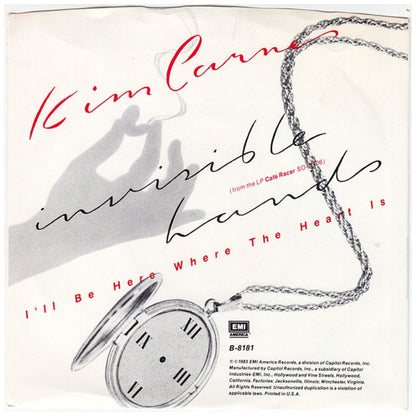 KIM CARNES - INVISIBLE HANDS | 7" SINGLE USADO