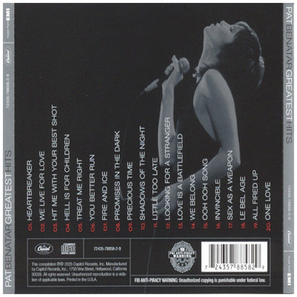 PAT BENATAR - GREATEST HITS | CD USADO