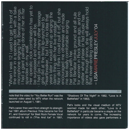 PAT BENATAR - GREATEST HITS | CD USADO