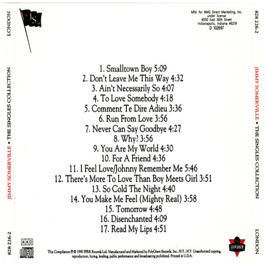 JIMMY SOMERVILLE feat. BRONSKI BEAT AND THE COMMUNARDS - THE SINGLES COLLECTION 1984-1990 | CD USADO