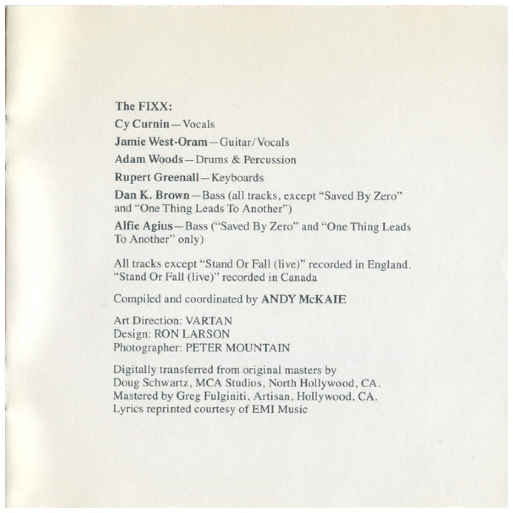 FIXX - ONE THING LEADS TO ANOTHER: GREATEST HITS | CD USADO