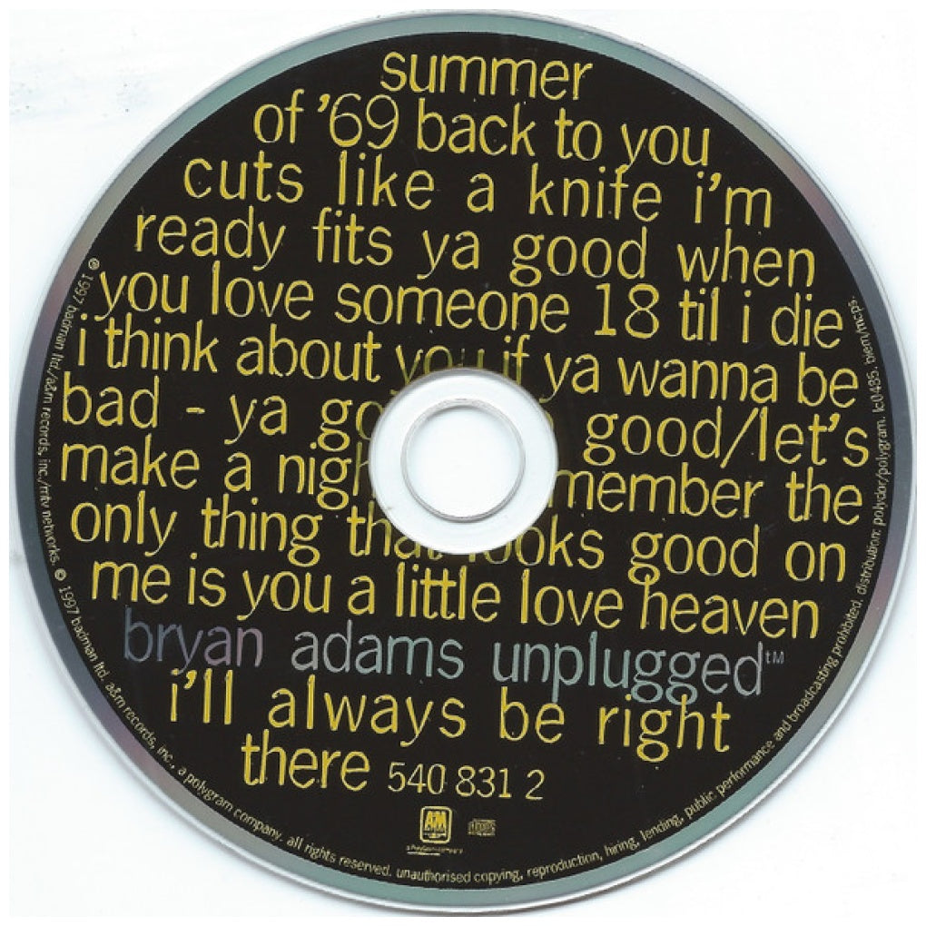 BRYAN ADAMS - MTV UNPLUGGED | CD USADO