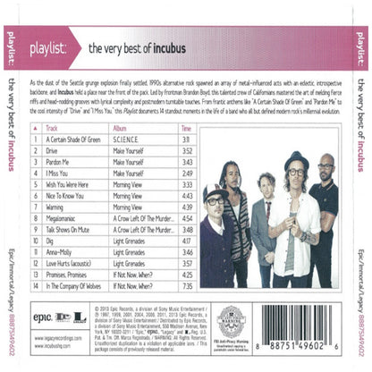 INCUBUS - PLAYLIST: VERY BEST OF INCUBUS | CD