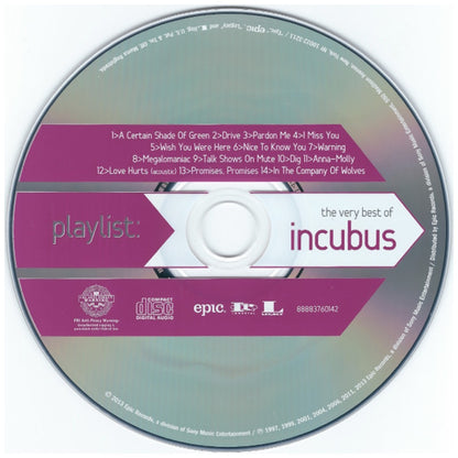 INCUBUS - PLAYLIST: VERY BEST OF INCUBUS | CD
