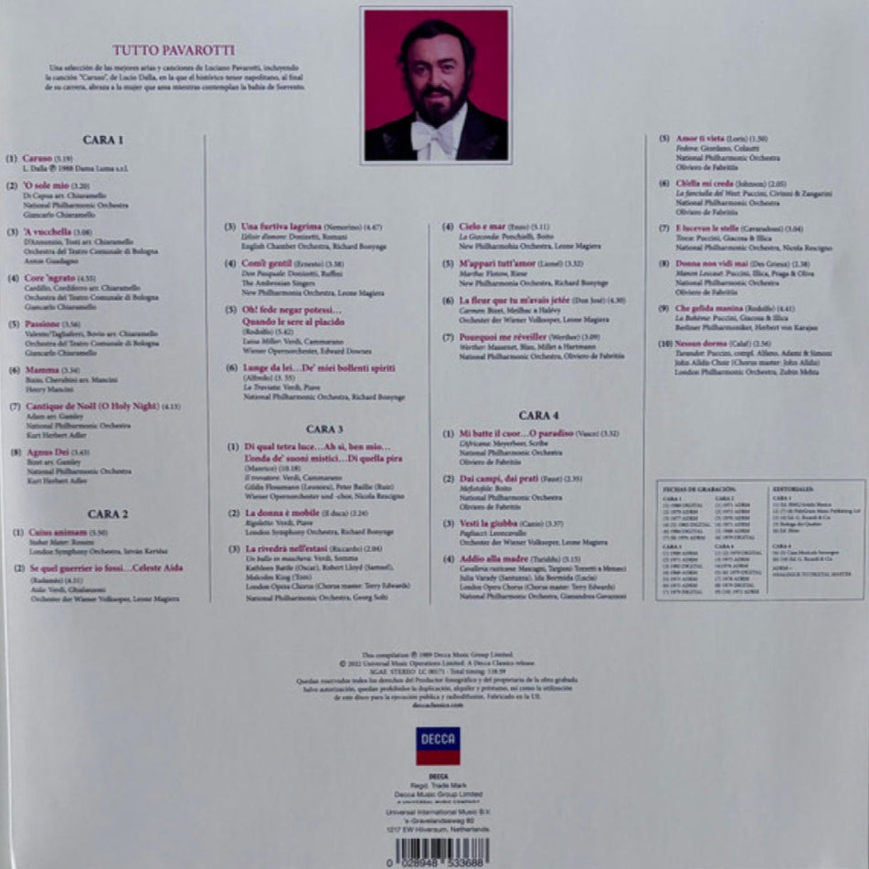 LUCIANO PAVAROTTI - TUTTO PAVAROTTI | VINILO