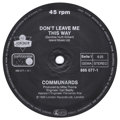 COMMUNARDS - DON T LEAVE ME THIS WAY | 12" MAXI SINGLE VINILO USADO