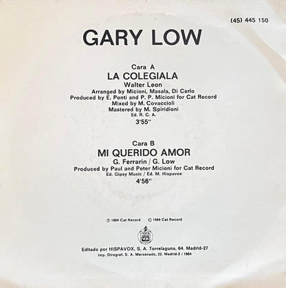 GARY LOW - LA COLEGIALA | 7" SINGLE USADO