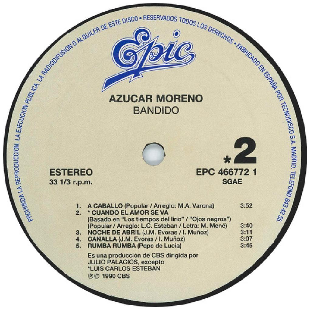 AZUCAR MORENO - BANDIDO | VINILO USADO