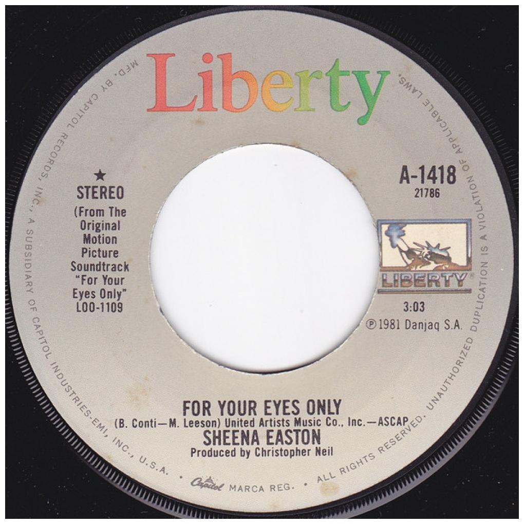 SHEENA EASTON - FOR YOUR EYES ONLY | 7" SINGLE USADO