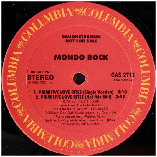 MONDO ROCK - PRIMITIVE LOVE RITES | 12'' MAXI SINGLE USADO