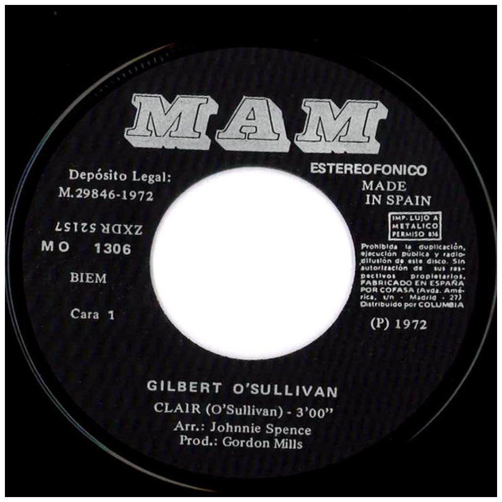 GILBERT O'SULLIVAN - CLAIR | 7" SINGLE USADO