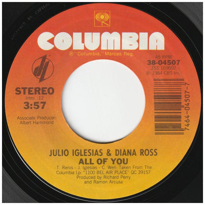 JULIO IGLESIAS & DIANA ROSS - ALL OF YOU | 7" SINGLE USADO