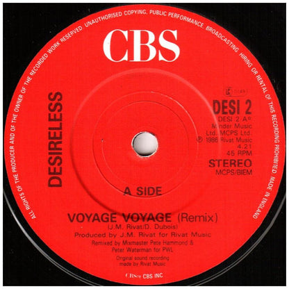 DESIRELLES - VOYAGE, VOYAGE (REMIXED) | 7" SINGLE USADO