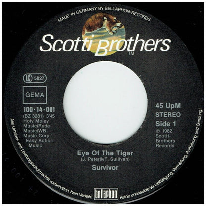 SURVIVOR - EYE OF THE TIGER | 7" SINGLE USADO