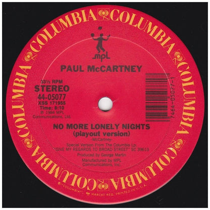 PAUL McCARTNEY - NO MORE LONELY NIGHTS/SILLY LOVE SONGS (PROMO COPY) | 12'' MAXI SINGLE USADO