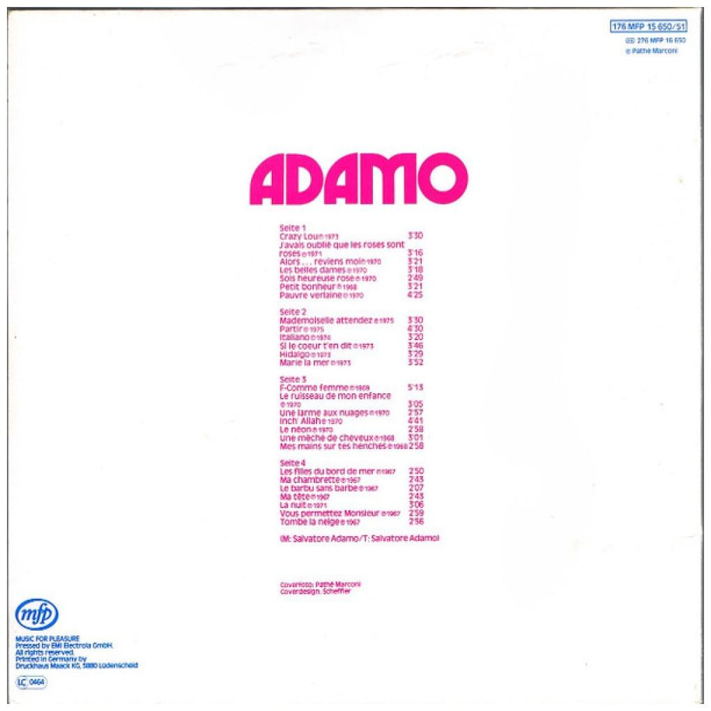 ADAMO - ADAMO (2LP) - J'avais Oublié Qûe Les Roses... | VINILO USADO