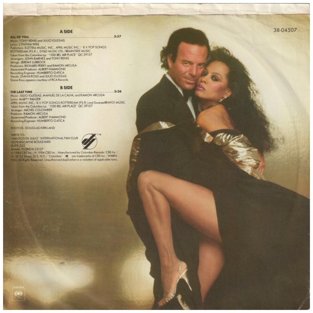 JULIO IGLESIAS & DIANA ROSS - ALL OF YOU | 7" SINGLE USADO