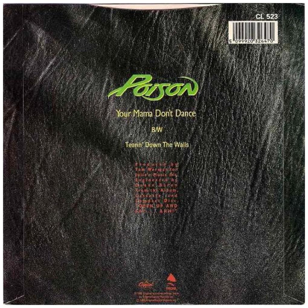 POISON - YOUR MAMA DON'T DANCE | 7" SINGLE USADO