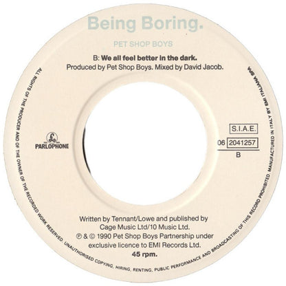 PET SHOP BOYS - BEING BORING | 7" SINGLE USADO
