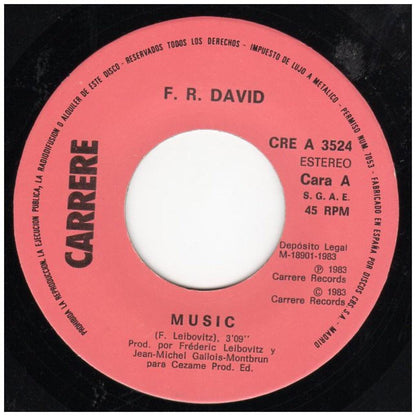 F.R. DAVID - MUSIC | 7" SINGLE USADO