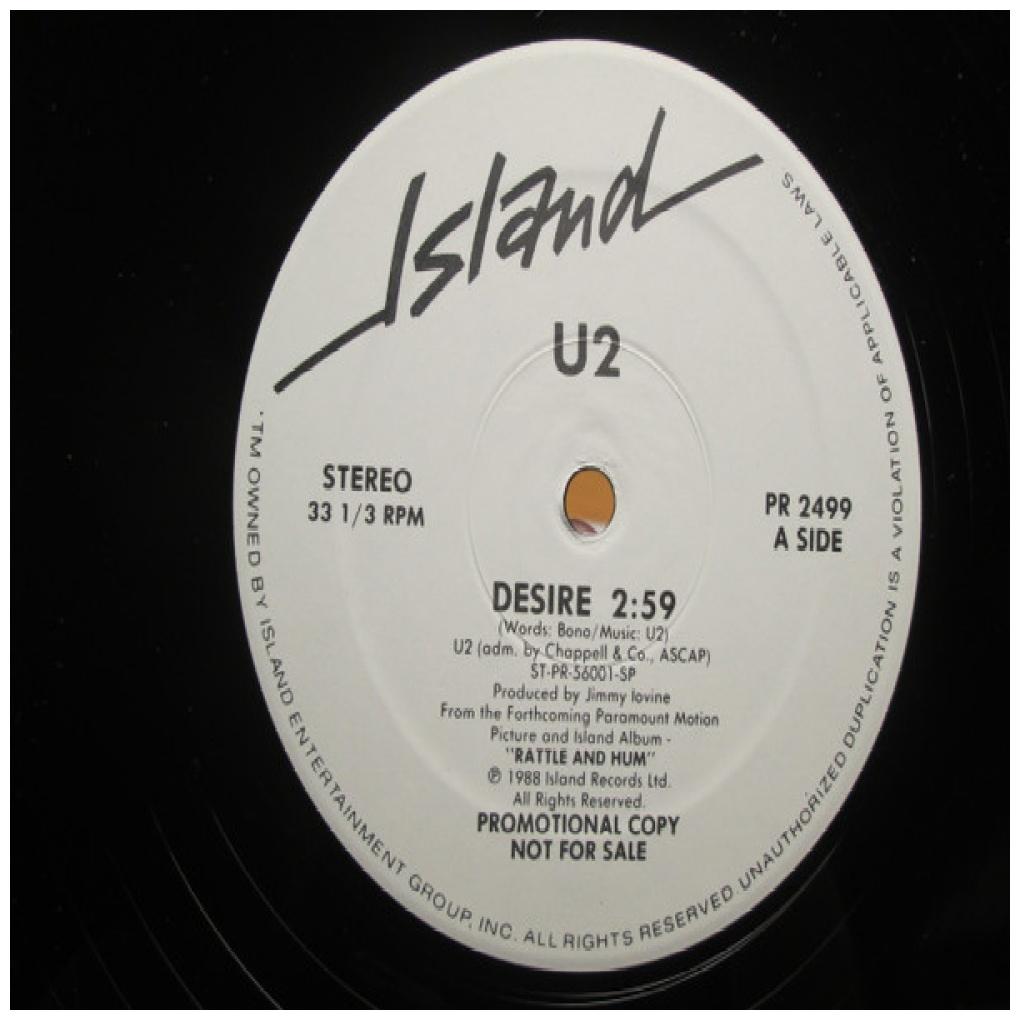 U2 - DESIRE (LP VERSION) (PROMO COPY) | 12" MAXI SINGLE VINILO USADO