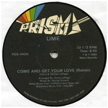 LIME - COME AND GET YOUR LOVE (REMIX) | 12'' MAXI SINGLE USADO