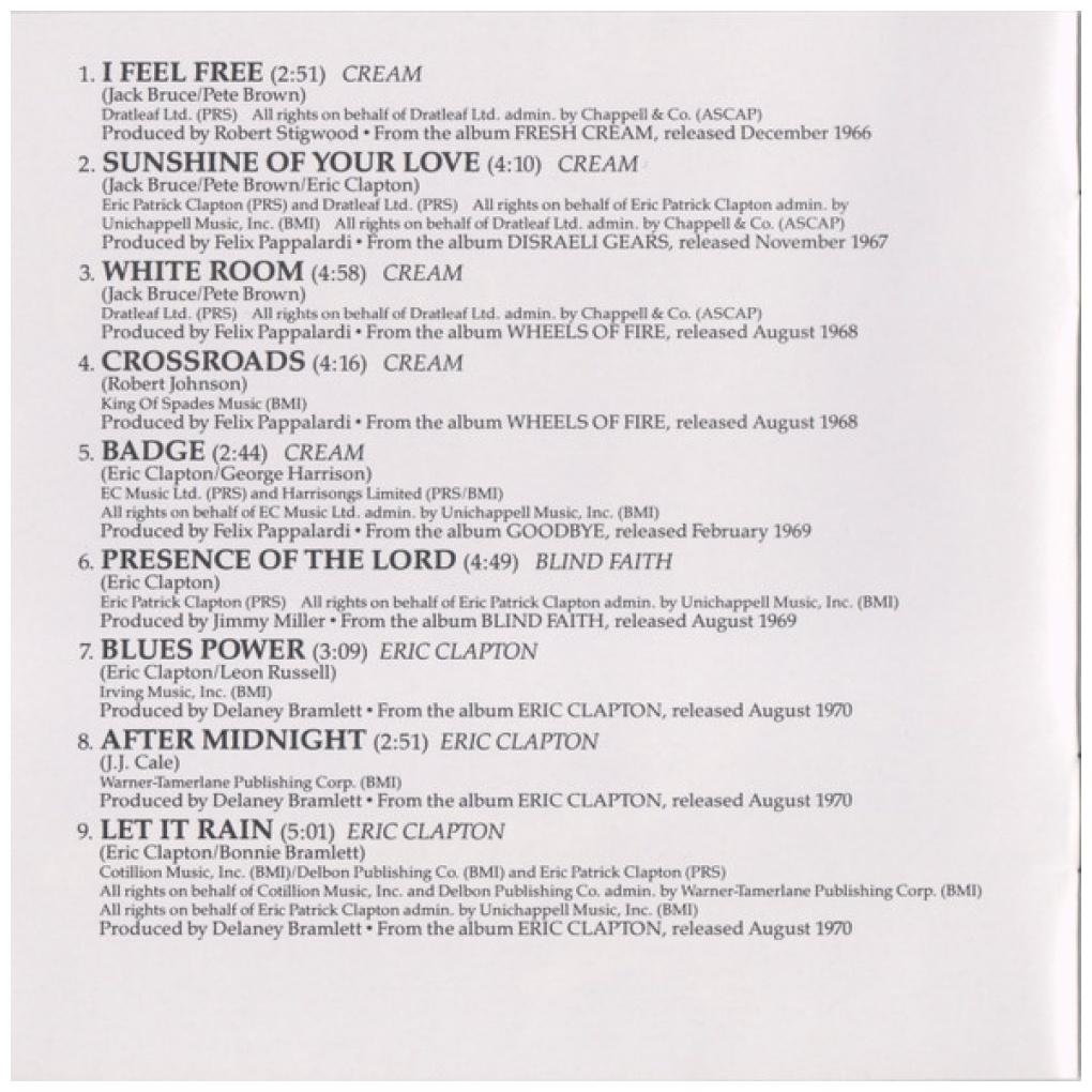 ERIC CLAPTON - CREAM OF ERIC CLAPTON | CD