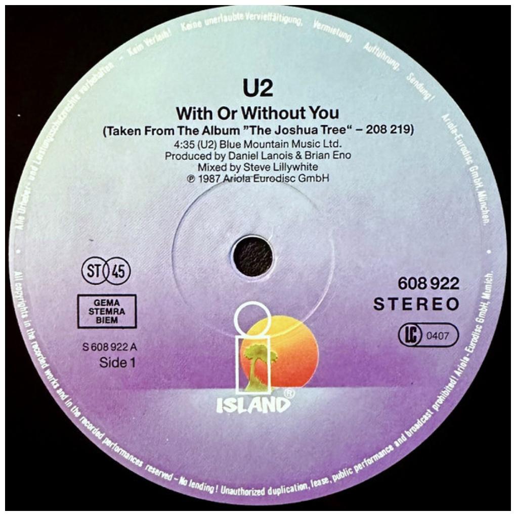 U2 - WITH OR WITHOUT YOU | 12'' MAXI SINGLE USADO