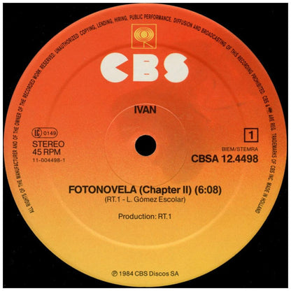 IVAN - FOTONOVELA | 12'' MAXI SINGLE USADO