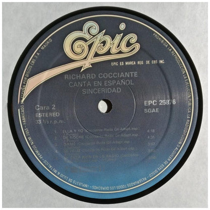 RICARDO COCCIANTE - SINCERIDAD (PROMO COPY) | VINILO USADO