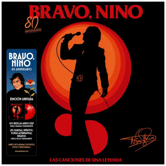 NINO BRAVO - LAS CANCIONES DE UNA LEYENDA (80 ANIVERSARIO) (2LP) (RED & ORANGE VINYL) | VINILO