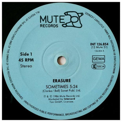 ERASURE - SOMETIMES | 12" MAXI SINGLE USADO