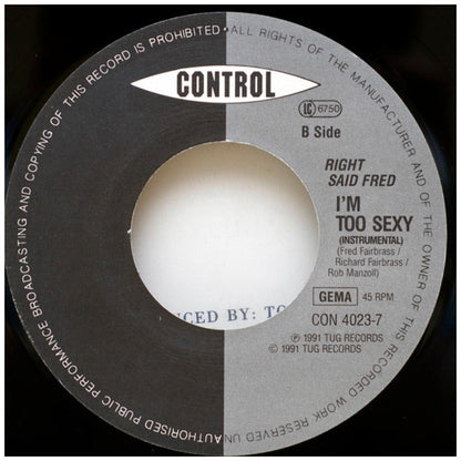 RIGHT SAID FRED - I'M TOO SEXY | 7" SINGLE USADO