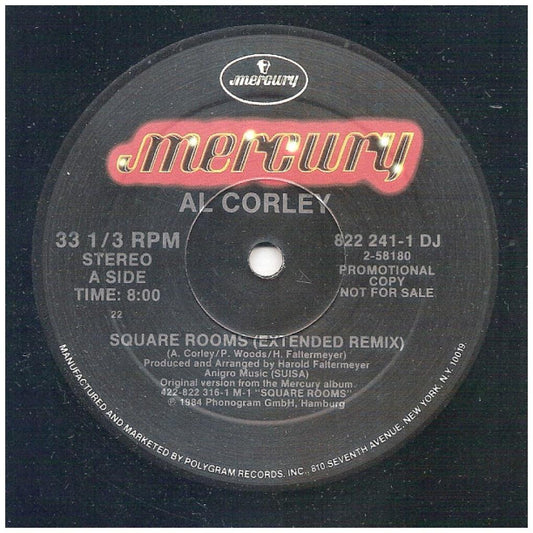 AL CORLEY - SQUARE ROOMS (PROMO COPY) | 12" MAXI SINGLE VINILO USADO
