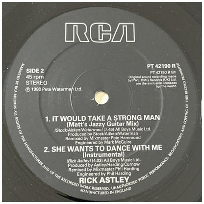 RICK ASTLEY - SHE WANTS TO DANCE WITH ME | 12" MAXI SINGLE VINILO USADO