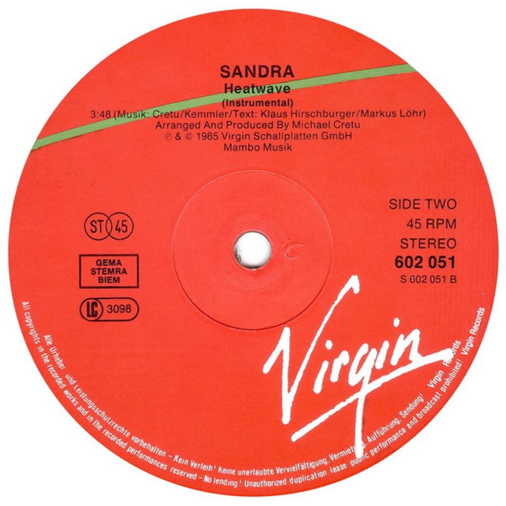 SANDRA - IN THE HEAT OF THE NIGHT | 12'' MAXI SINGLE USADO