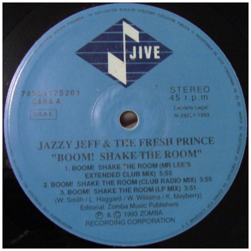 JEFF & FRESH PRINCE JAZZY - BOOM SHAKE THE ROOM | 12'' MAXI SINGLE USADO