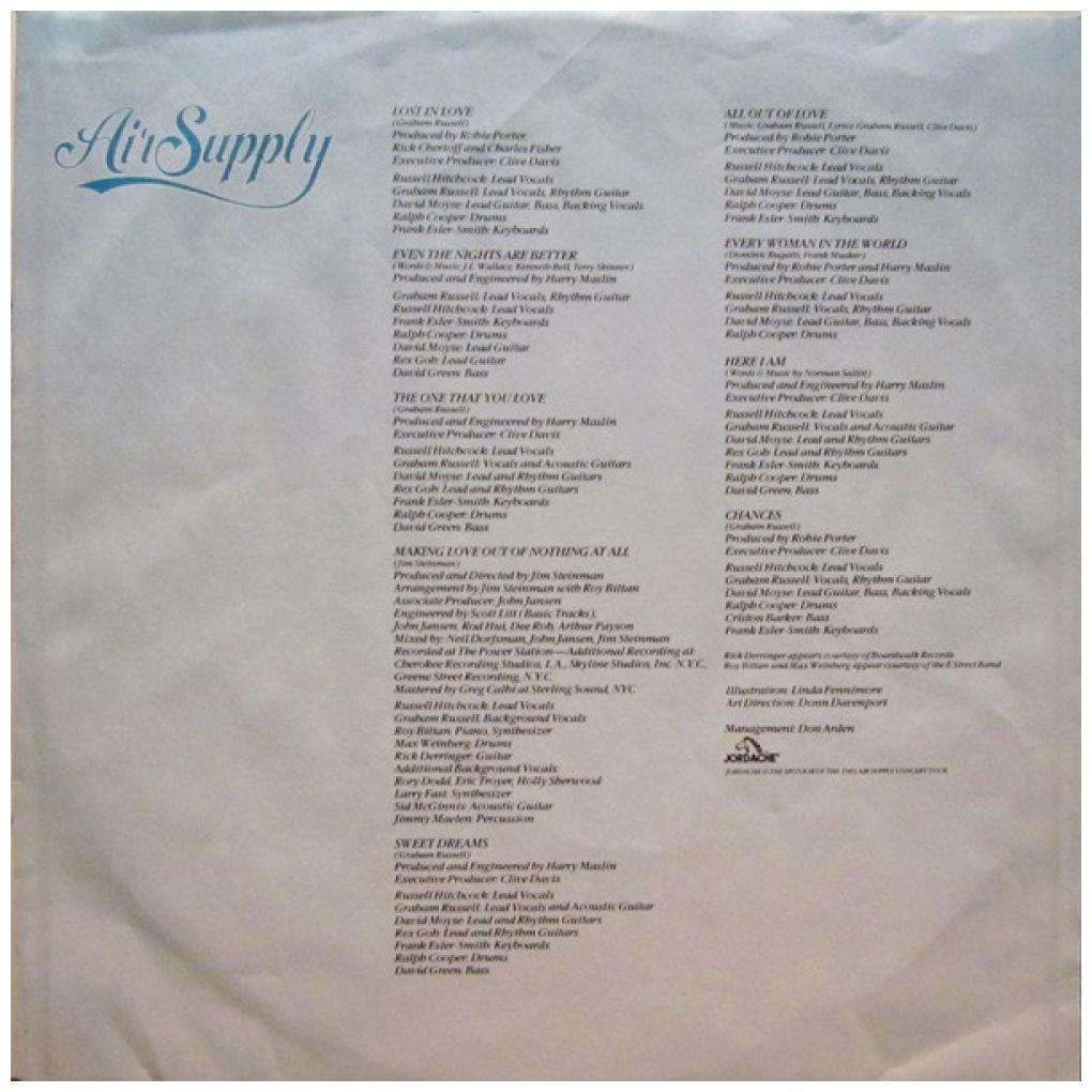 AIR SUPPLY - GREATEST HITS | VINILO USADO