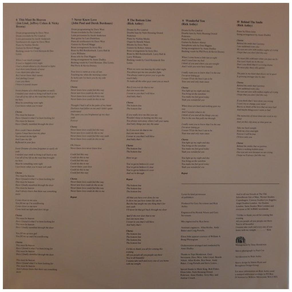 RICK ASTLEY - FREE | VINILO USADO