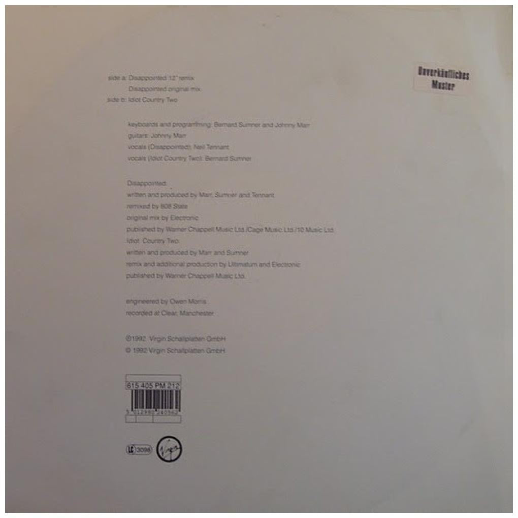 ELECTRONIC - DISAPPOINTED | 12'' MAXI SINGLE USADO