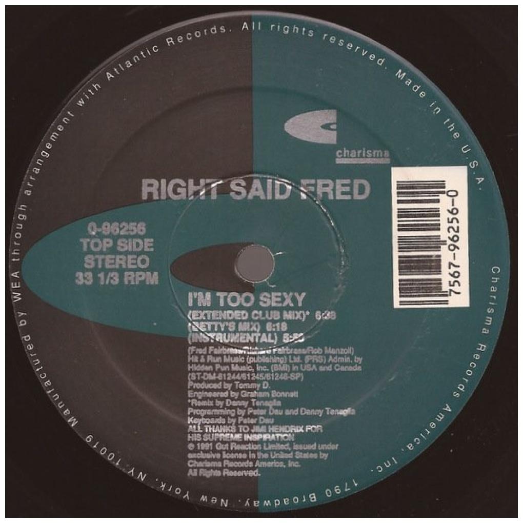 RIGHT SAID FRED - I'M TOO SEXY | 12'' MAXI SINGLE USADO