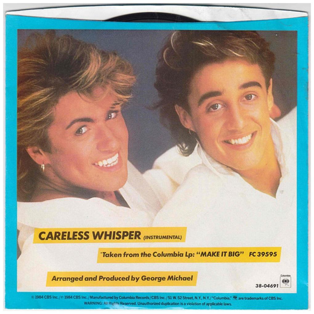 WHAM ft. GEORGE MICHAEL - CARELESS WHISPERS | 7" SINGLE USADO