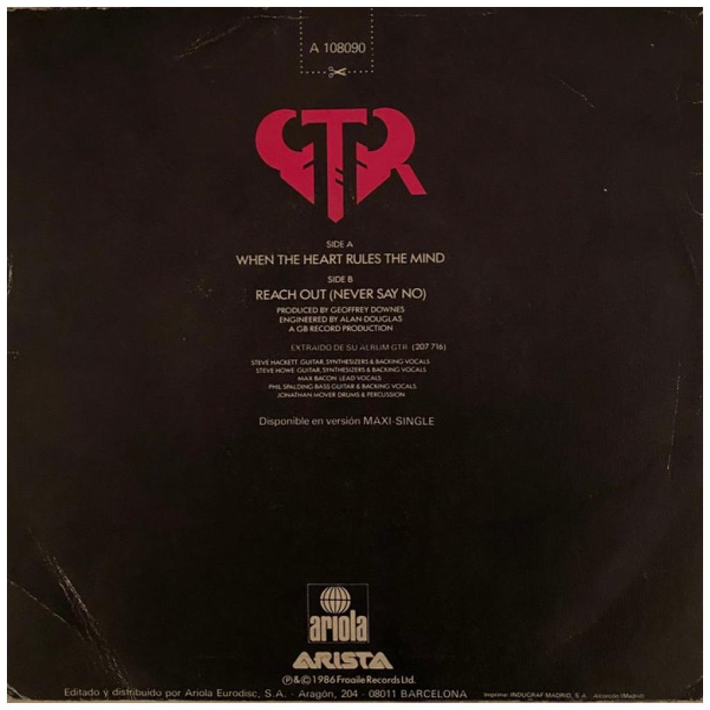 GTR - WHEN THE HEART RULES THE MIND (PROMO COPY) | 7" SINGLE USADO