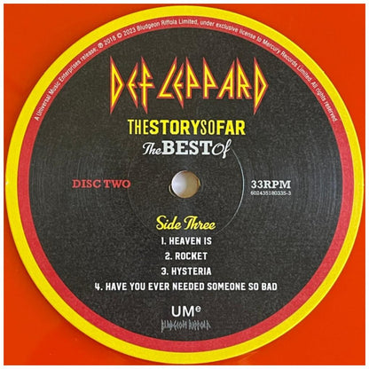 DEF LEPPARD - THE STORY SO FAR: THE BEST OF (2LP) (TRANSLUCENT ORANGE/YELLOW VINYL) | VINILO